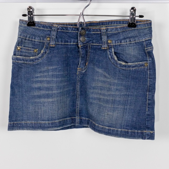 Hydraulic Y2K Denim Mini Skirt - Picture 1 of 7